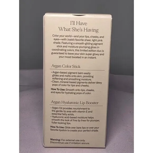 Josie Maran I'll Have What She's Having Argan Lip & Cheek Set NIB Nude Pink - Picture 8 of 14